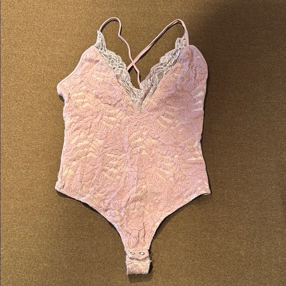 Express Pink Lace Bodysuit